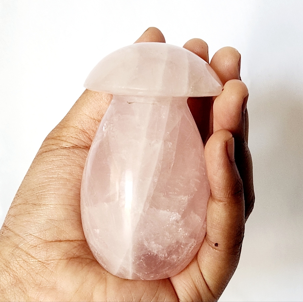 Rose Quartz Mushroom Natural Stones Crystals Decor Gift Mushrooms Crystal Pink